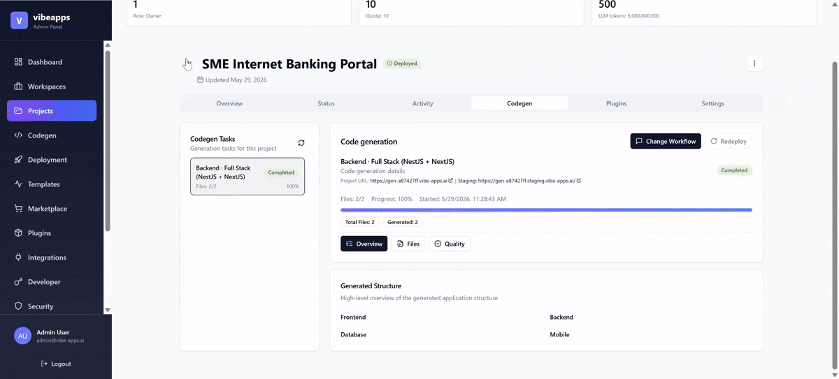 Change request workflow demonstration